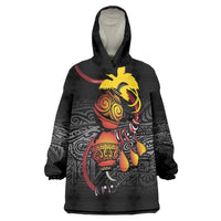 Personalized Papua New Guinea Milne Bay Wearable Blanket Hoodie Bagi Necklace Mix Lime Pot Grunge LT7 One Size Black - Polynesian Pride