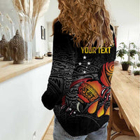 Personalized Papua New Guinea Milne Bay Women Casual Shirt Bagi Necklace Mix Lime Pot Grunge LT7 - Polynesian Pride