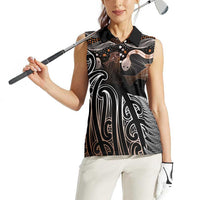 Aotearoa Maori - Australia Indigenous Women Sleeveless Polo Shirt Koiri Whakairo Mix Aboriginal Art LT7 - Polynesian Pride
