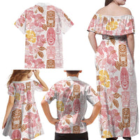 Christmas Aloha Hawaii Tiki Family Matching Off Shoulder Maxi Dress and Hawaiian Shirt Hibiscus Spring Colors LT7 - Polynesian Pride