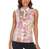 Christmas Aloha Hawaii Tiki Women Sleeveless Polo Shirt Hibiscus Spring Colors LT7 - Polynesian Pride