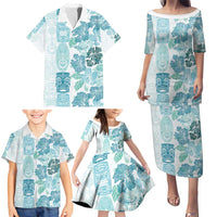 Christmas Aloha Hawaii Tiki Family Matching Puletasi and Hawaiian Shirt Hibiscus Summer Colors LT7 - Polynesian Pride