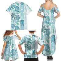 Christmas Aloha Hawaii Tiki Family Matching Summer Maxi Dress and Hawaiian Shirt Hibiscus Summer Colors LT7 - Polynesian Pride