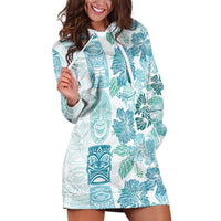 Christmas Aloha Hawaii Tiki Hoodie Dress Hibiscus Summer Colors LT7 Turquoise - Polynesian Pride