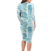 Christmas Aloha Hawaii Tiki Long Sleeve Bodycon Dress Hibiscus Summer Colors LT7 - Polynesian Pride