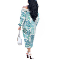 Christmas Aloha Hawaii Tiki Off The Shoulder Long Sleeve Dress Hibiscus Summer Colors LT7 - Polynesian Pride
