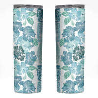 Christmas Aloha Hawaii Tiki Skinny Tumbler Hibiscus Summer Colors LT7 Turquoise - Polynesian Pride