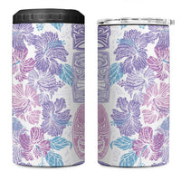 Christmas Aloha Hawaii Tiki 4 in 1 Can Cooler Tumbler Hibiscus Winter Colors LT7 One Size: 16 oz Lavender - Polynesian Pride