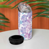 Christmas Aloha Hawaii Tiki 4 in 1 Can Cooler Tumbler Hibiscus Winter Colors LT7 - Polynesian Pride