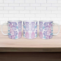Christmas Aloha Hawaii Tiki Ceramic Mug Hibiscus Winter Colors - Polynesian Pride