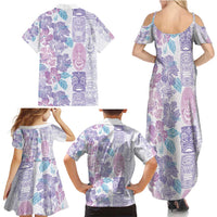 Christmas Aloha Hawaii Tiki Family Matching Summer Maxi Dress and Hawaiian Shirt Hibiscus Winter Colors LT7 - Polynesian Pride