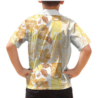 Christmas Aloha Hawaii Tiki Family Matching Mermaid Dress and Hawaiian Shirt Hibiscus Autumn Colors LT7 - Polynesian Pride