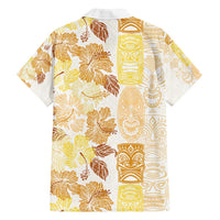 Christmas Aloha Hawaii Tiki Family Matching Off Shoulder Short Dress and Hawaiian Shirt Hibiscus Autumn Colors LT7 - Polynesian Pride