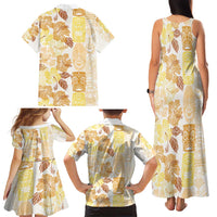 Christmas Aloha Hawaii Tiki Family Matching Tank Maxi Dress and Hawaiian Shirt Hibiscus Autumn Colors LT7 - Polynesian Pride