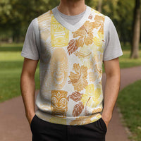 Christmas Aloha Hawaii Tiki Christmas Knitted V-Neck Vest Hibiscus Autumn Colors LT7 - Polynesian Pride