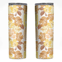 Christmas Aloha Hawaii Tiki Skinny Tumbler Hibiscus Autumn Colors LT7 Yellow - Polynesian Pride