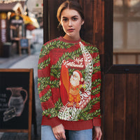 Mele Kalikimaka Hawaii Christmas Maile Lei Ugly Christmas Sweater Tropical Santa LT7 - Polynesian Pride