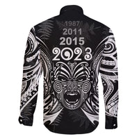 New Zealand Rugby Family Matching Summer Maxi Dress and Hawaiian Shirt 2023 World Cup Aotearoa Haka Face LT7 - Polynesian Pride
