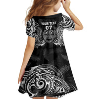 New Zealand Rugby Family Matching Summer Maxi Dress and Hawaiian Shirt 2023 World Cup Aotearoa Create History LT7 - Polynesian Pride