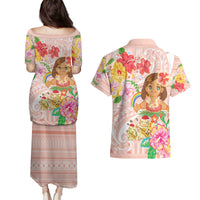 Aloha Hawaii Couples Matching Puletasi and Hawaiian Shirt Kawaii Mele Kalikimaka - Pastel Fever LT7 - Polynesian Pride