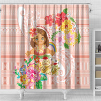 Aloha Hawaii Shower Curtain Kawaii Mele Kalikimaka - Pastel Fever