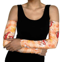 Orange Palaka Hawaii Aloha Arm Sleeves Koi Pond Mix Japanese Maple - Polynesian Pride