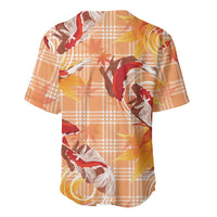 Orange Palaka Hawaii Aloha Baseball Jersey Koi Pond Mix Japanese Maple - Polynesian Pride