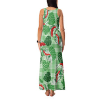 Lime Palaka Hawaii Aloha Family Matching Tank Maxi Dress and Hawaiian Shirt Koi Pond Mix Monstera LT7 - Polynesian Pride