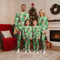 Lime Palaka Hawaii Aloha Christmas Pajama Set Koi Pond Mix Monstera - Polynesian Pride