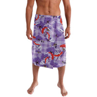Lavender Palaka Hawaii Aloha Lavalava Koi Pond Mix Orchids - Polynesian Pride