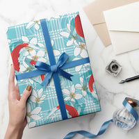 Turquoise Palaka Hawaii Aloha Wrapping Paper Koi Pond Mix Plumeria