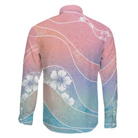 Aloha Hawaii Floral Tapa Family Matching Off The Shoulder Long Sleeve Dress and Hawaiian Shirt Patchwork Pastel Candy LT7 - Polynesian Pride