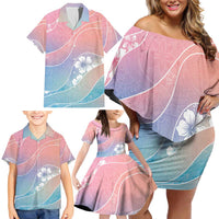 Aloha Hawaii Floral Tapa Family Matching Off Shoulder Short Dress and Hawaiian Shirt Patchwork Pastel Candy LT7 - Polynesian Pride