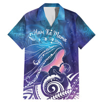 New Zealand Mother's Day Family Matching Mermaid Dress and Hawaiian Shirt Maori Hari Ra Mama LT7 Dad's Shirt - Short Sleeve Galaxy - Polynesian Pride