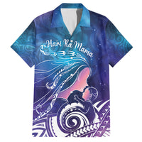 New Zealand Mother's Day Family Matching Off The Shoulder Long Sleeve Dress and Hawaiian Shirt Maori Hari Ra Mama LT7 Dad's Shirt - Short Sleeve Galaxy - Polynesian Pride