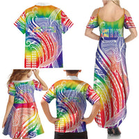 Aloha Pride Rainbow Tie Dye Family Matching Summer Maxi Dress and Hawaiian Shirt Humpback Whale - Love is Love LT7 - Polynesian Pride