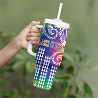 Aloha Pride Rainbow Tie Dye Tumbler With Handle Humpback Whale - Love is Love