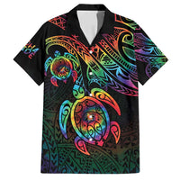 Hawaii Pride Family Matching Long Sleeve Bodycon Dress and Hawaiian Shirt Rainbow Swirls LT7 Dad's Shirt - Short Sleeve Colorful - Polynesian Pride