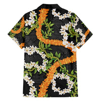 Aloha Festive Hawaii Family Matching Tank Maxi Dress and Hawaiian Shirt Mokihana - Maile and Ilima on Black LT7 - Polynesian Pride