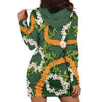 Aloha Festive Hawaii Hoodie Dress Mokihana - Maile and Ilima on Forest Green LT7 - Polynesian Pride