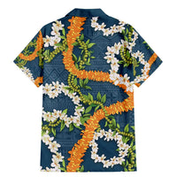 Aloha Festive Hawaii Family Matching Mermaid Dress and Hawaiian Shirt Mokihana - Maile and Ilima on Navy Blue LT7 - Polynesian Pride