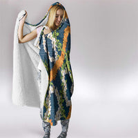Aloha Festive Hawaii Hooded Blanket Mokihana - Maile and Ilima on Navy Blue - Polynesian Pride