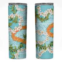 Aloha Festive Hawaii Skinny Tumbler Mokihana - Maile and Ilima on Turquoise LT7 Turquoise - Polynesian Pride