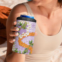 Aloha Festive Hawaii 4 in 1 Can Cooler Tumbler Mokihana - Maile and Ilima on Lilac LT7 - Polynesian Pride