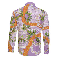 Aloha Festive Hawaii Family Matching Summer Maxi Dress and Hawaiian Shirt Mokihana - Maile and Ilima on Lilac LT7 - Polynesian Pride