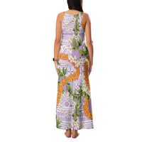 Aloha Festive Hawaii Family Matching Tank Maxi Dress and Hawaiian Shirt Mokihana - Maile and Ilima on Lilac LT7 - Polynesian Pride