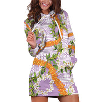 Aloha Festive Hawaii Hoodie Dress Mokihana - Maile and Ilima on Lilac LT7 Lilac - Polynesian Pride