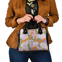Aloha Festive Hawaii Shoulder Handbag Mokihana - Maile and Ilima on Lilac - Polynesian Pride