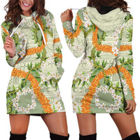 Aloha Festive Hawaii Hoodie Dress Mokihana - Maile Leis in Muted Summer LT7 - Polynesian Pride