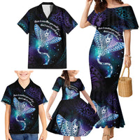 Polynesian Tala Manta Ray Family Matching Mermaid Dress and Hawaiian Shirt Nowhere You Could Go That I Won't Be With You LT7 - Polynesian Pride